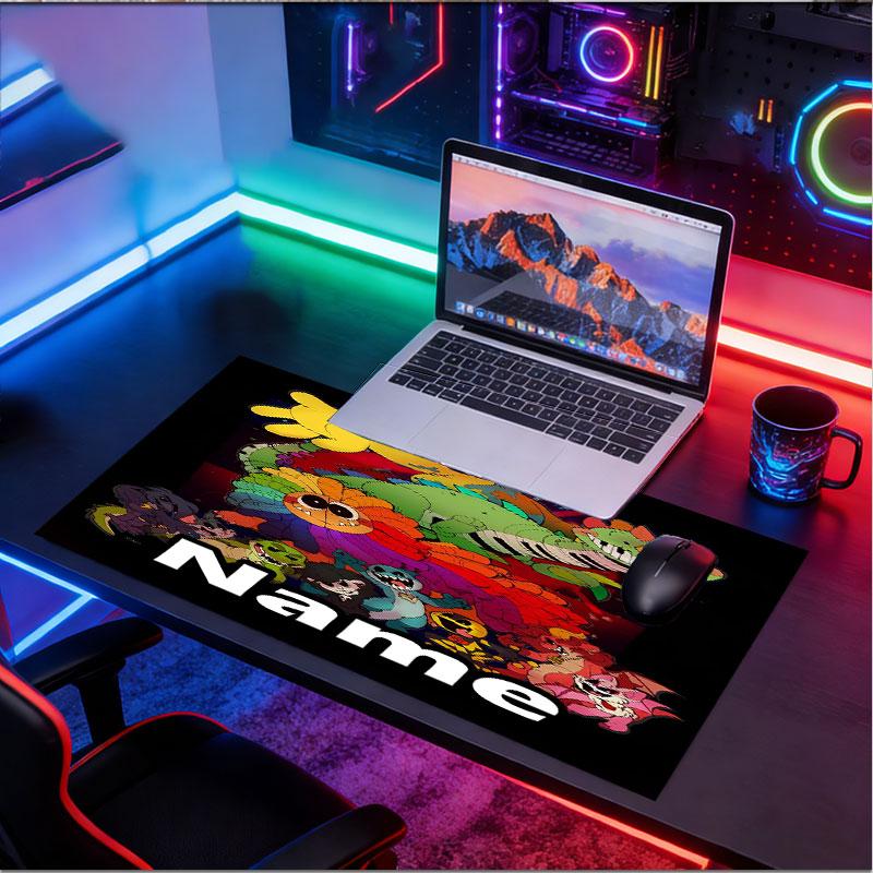 Custom Name Personalized Poppy Playtime Pattern Mousepad, Laptop PC Desk Mat, Decorative Desk Mat for Home Keyboard Pad Gift