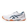 Gel Rocket 11 Стабильность Гибкость Низкий Верх Обувь для Бадминтона Унисекс Бело-Синие Кроссовки 1073A076-100