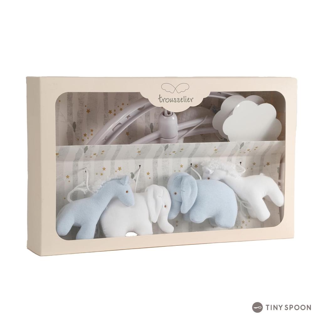 Traseria Кровать Merry Animal Moon Ручной завод музыкальная шкатулка детская кроватка игрушка для сна Baby Merry Baby Подарок Подарок (синий)