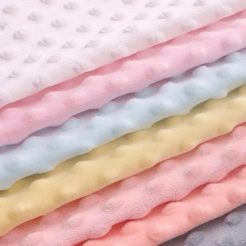 1 Yard Super Soft Minky Dot Fabric Sewing Baby Blanket Toys Material Antipilling Eco-Friendly Polyester Handwork Plush Fabric