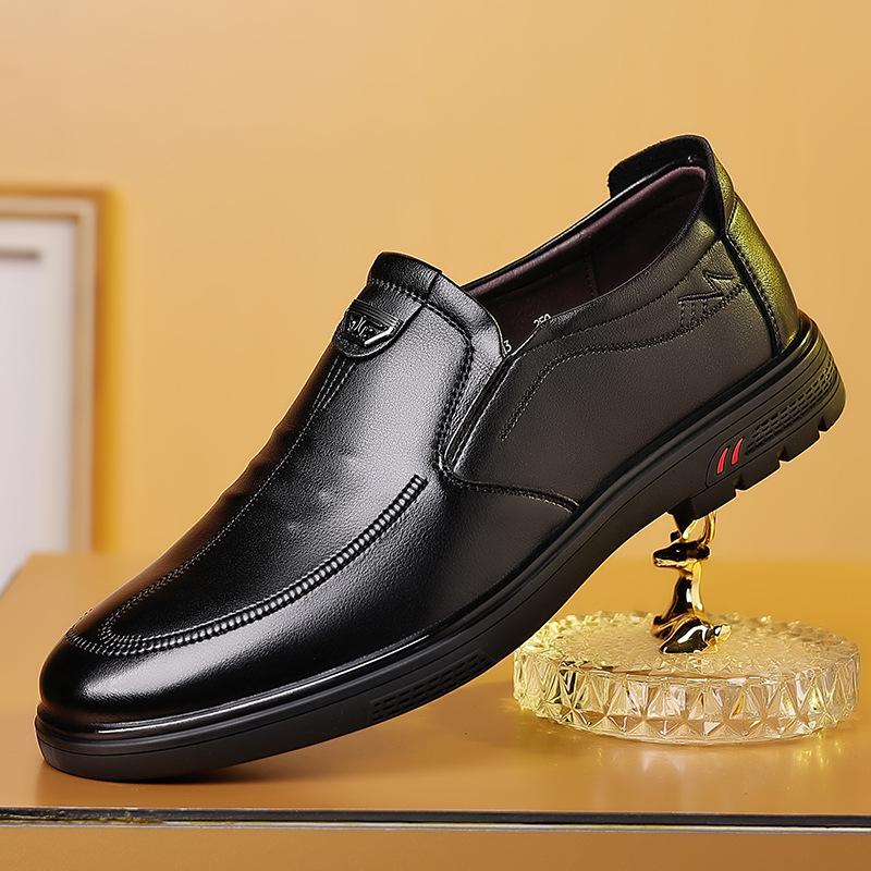 Spring New Casual Breathable Business Men's Leather Shoes Soft Sole Non-slip Middle-aged and Elderly Dad Shoes Versatile Men's Shoes