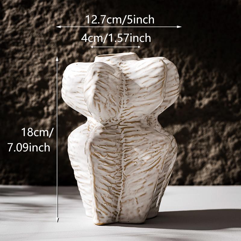 French retro ceramic vase cream wind living room creative dining table hydroponic flower arrangement decorative floral ornaments