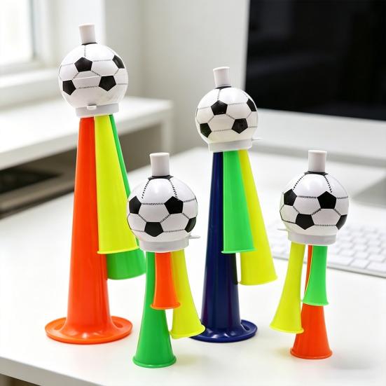 6Pcs Football Trumpet Toy Loud Sound Soccer Horn Plastic Stadium Horn Noise Maker Cheering Toy School Sporting Events Party Favors