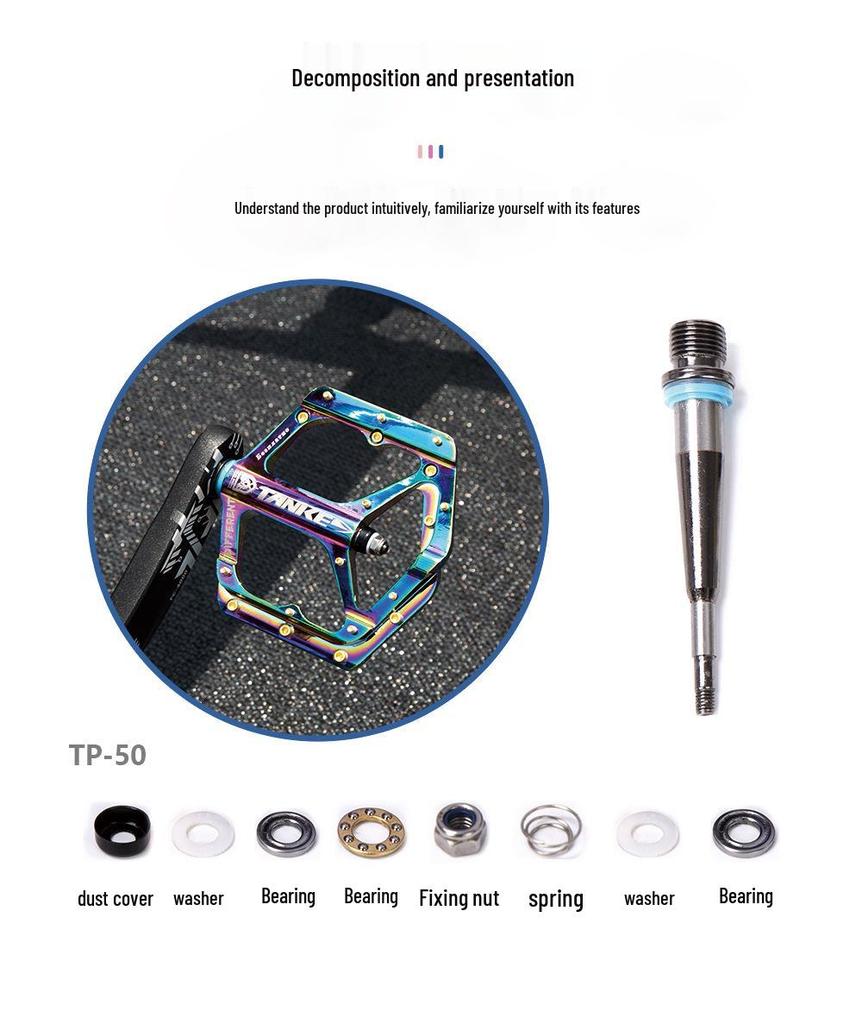 Цветные алюминиевые велосипедные педали Carbon Guest CNC с подшипниковой осью для горного и внедорожного катания