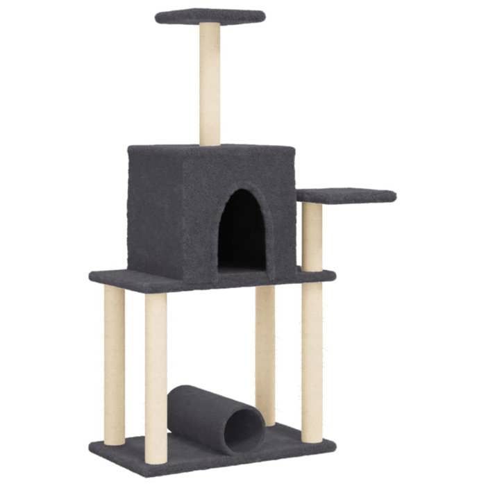 VidaXL Arbre à chat avec griffoirs en sisal gris foncé 122 cm 172090
