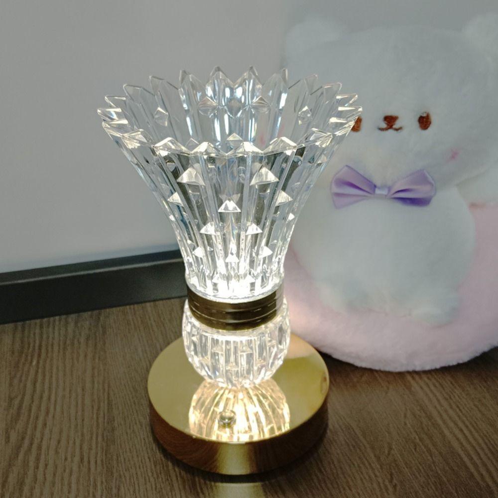 High-End Dimmable Crystal Table Lamp Adjustable Soft Lights Acrylic Night Light Touch Control Ornaments LED Desk Lamp Home Decor