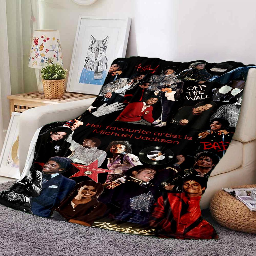 1Pc Michael Jackson Collage Blanket Soft Throw Blanket For Home Bedroom Bed Sofa Travel Office Solid Christmas Blanket