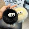 Natural Fox Fur Key Ring for Women Luxury Bag Car Keychain Cute Gift Fluffy Plush Dolls