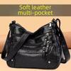 2024 New Women's Multi-Pocket Soft Leather Shoulder & Messenger Bag - Ideal for Middle-Aged and Elderly Ladies