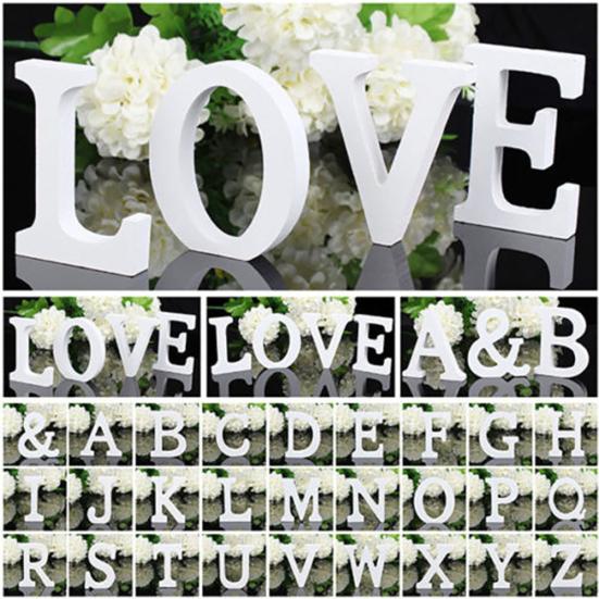 Freestanding Wood Wooden Letters Alphabet Bridal Wedding Party Home Shop Decor