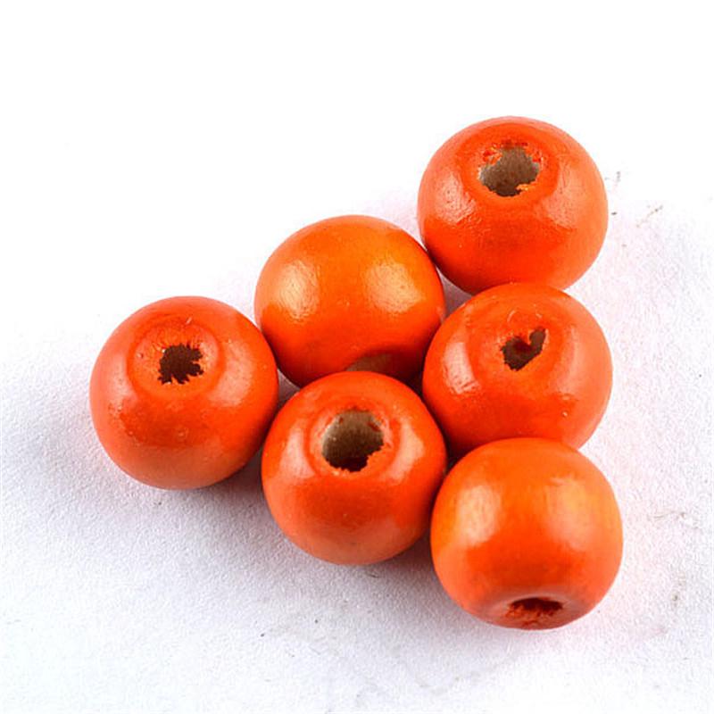 Разноцветные свободные круглые натуральные деревянные бусины для изготовления ювелирных изделий, детские погремушки, соска, фурнитура из бисера