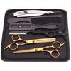 Hair Scissors 6" Japan Stainless Professional Hairdressing Scissors Gold Hair Cutting Scissors Set Thinning Shears Razor Comb