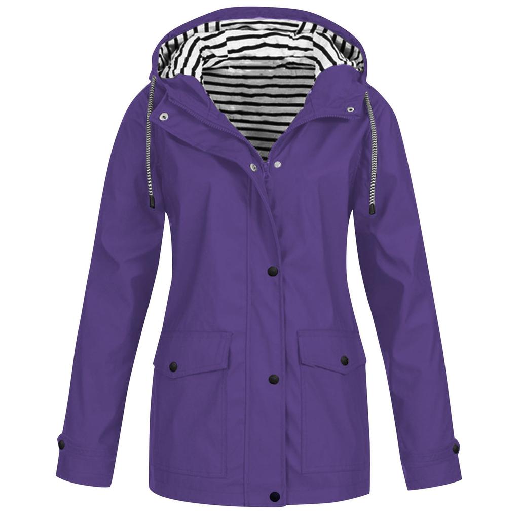 Женская однотонная куртка от дождя на открытом воздухе плюс водонепроницаемый плащ с капюшоном ветрозащитный