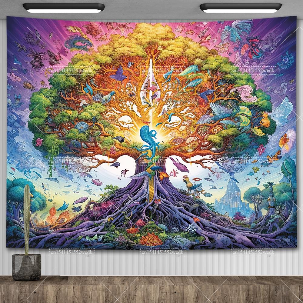 Кельтское Древо Жизни Гобелен Настенный декор Комнатные гобелены Эстетические коврики для йоги Пейзажные гобелены Настенное искусство Декоративные алтарные полотна