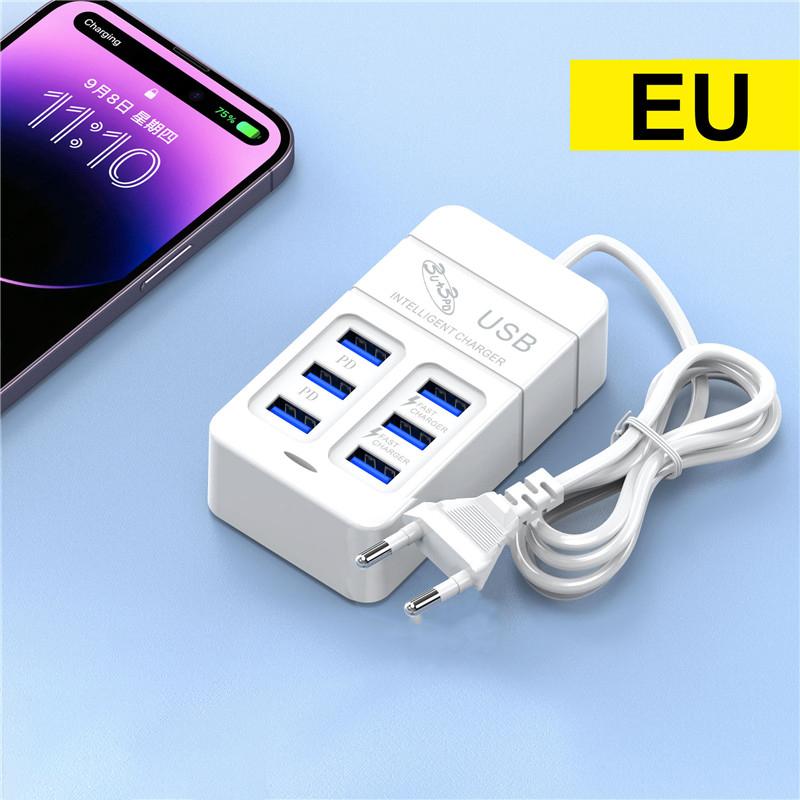 35 Вт PD Type C Быстрая зарядка Многопортовое USB-зарядное устройство Быстрые настенные зарядные устройства USB-концентратор Адаптер для мобильного телефона EU US Plug USB-зарядное устройство Type C