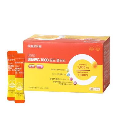 Ilyang Pharmaceutical Daily Vitamin C 1000 Gold Plus 200p, 1 шт., 400 г, корейская основная здоровая пища