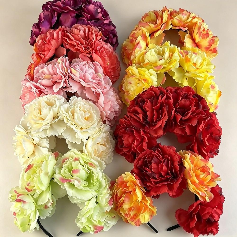 Simulated Flower Artificial Flower Crown Gorgeous Design Bohemian Hair Accessories Bride