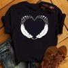 Watercolor Butterfly Heart Printed T Shirt New Women Black T Shirt Harajuku Cute Graphic Tee Shirt Ladies Casual FeUnisex Tops Tee