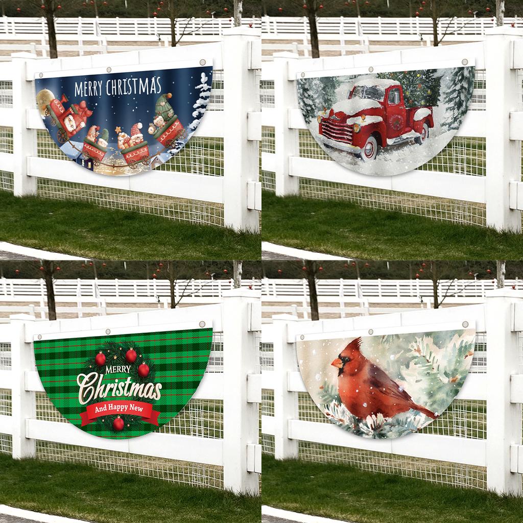 Рождественский открытый полиэстер веерообразный флаг Рождественский декор для дома Рождественский орнамент-капля 2023 Рождественский подарок Navidad Новый год 2024