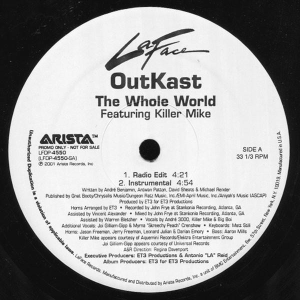12-дюймовая пластинка OUTKAST KILLER MIKE The Whole World LFDP4550 LaFace Records 2001 США Рэп Хип-Хоп R&B Б/у