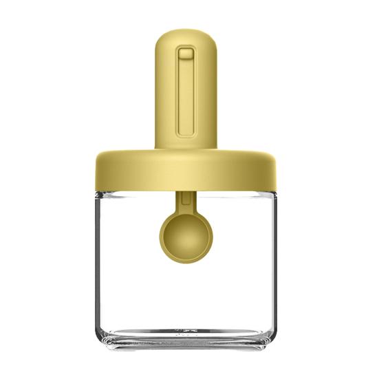 Банка для приправ, стеклянная бутылка для специй, большая емкость, прозрачный корпус, телескопическая ложка, крышка, герметичная, влагостойкая, бытовая кухонная коробка для хранения соли