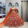 Burnt Orange Bridal Designer Lehenga