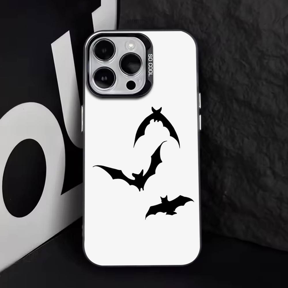 Чехол для телефона с узором Летучая мышь и Паук, матовая текстура, для iPhone 17, 16, 15, 14, 13, 12, 11 Plus, Pro Max, XS, разноцветный серебристый чехол для телефона Funda Cover