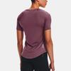 Under Armour Rush Series Training Удобная однотонная облегающая футболка с коротким рукавом реглан для женщин, топы серо-фиолетового цвета 1368366-554