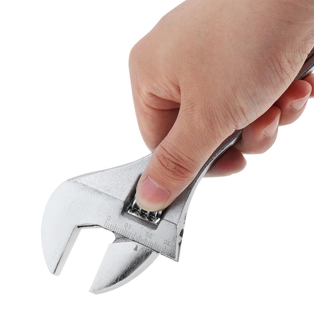 4 / 6 / 8 / 10 Inch Clear Scale Ruler Adjustable Wrench with Maximum Gripping Power, Heavy Duty Drop Forged Steel Open End Wrench