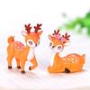 Plastic Mini Cartoon Sika Deer Ornament Delicate Animal Statue Cartoon Sika Deer Figurine  Outdoor