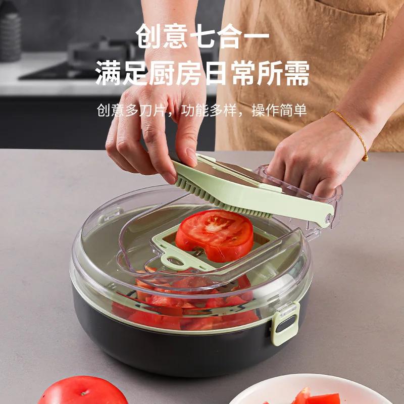 Многофункциональная овощерезка Green 9 в 1 кухонный режущий инструмент фруктово-картофелерезка измельчитель моркови и капусты с корзиной