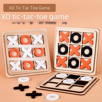 Деревянные XO Крестики-нолики 3 в 1 развивающие игровые блоки для детей