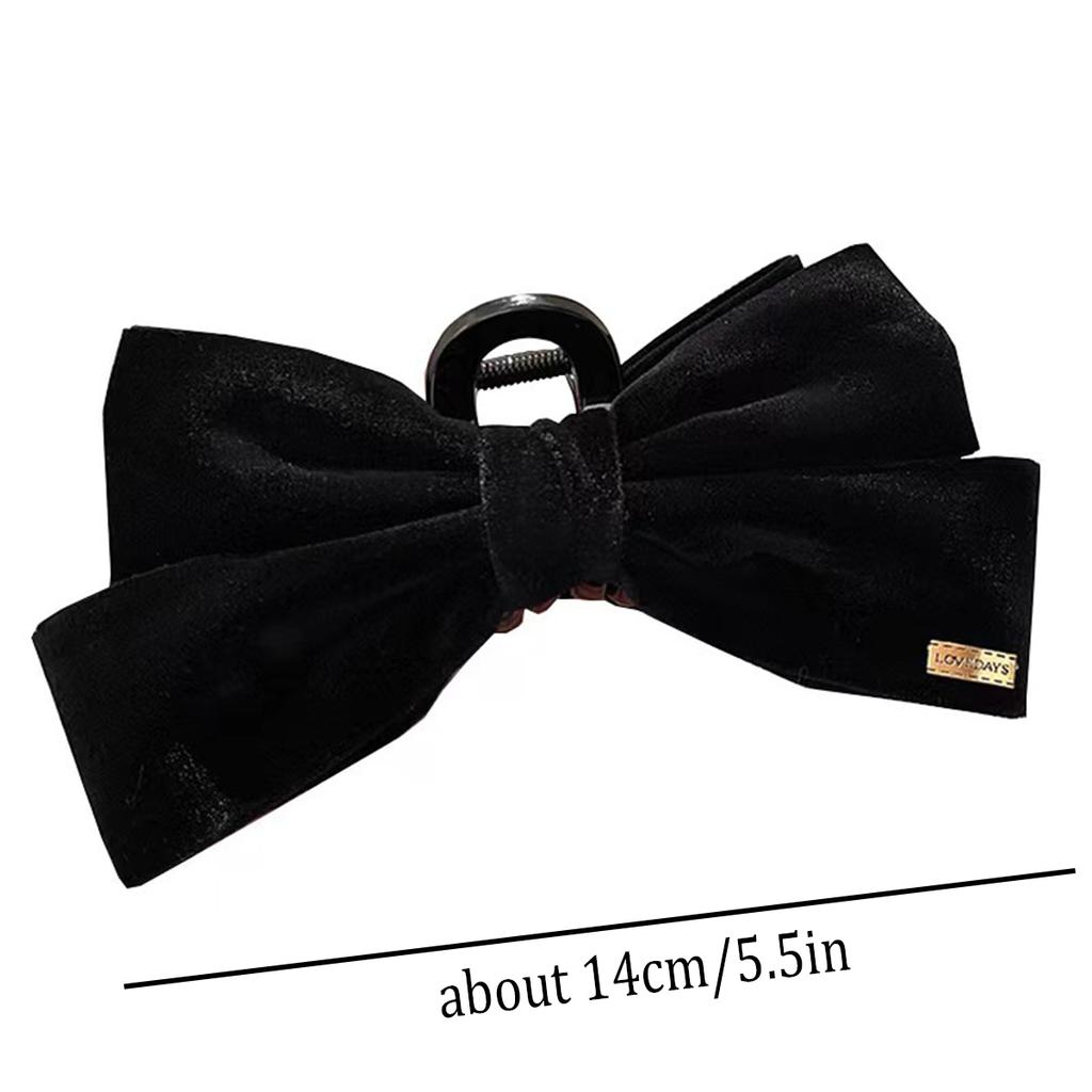 1 шт. черная бархатная заколка для волос с большим бантом в простом и элегантном стиле для женщин