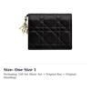 DIOR Lady Dior Flap Sheepskin Wallet Mini Women's Black S0178ONMJ-M900
