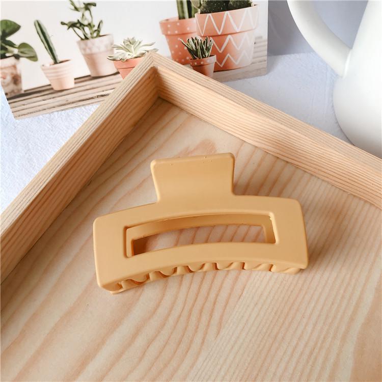 Кремовые матовые корейские заколки для волос: Большой зажим для акул для женщин - Аксессуары для ванны и затылка