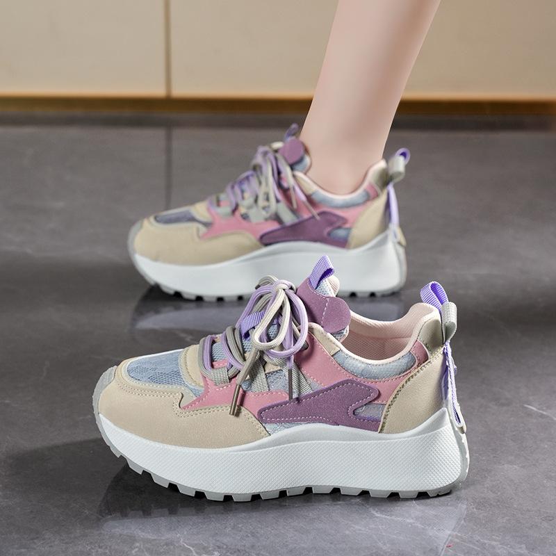 Новые dad shoes женские летние студенческие беговые спортивные и повседневные сетчатые дышащие полые женские туфли
