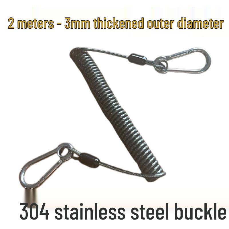 Automatic Retractable Steel Wire Lanyard with Snap Hook for Boat Fishing Accessories