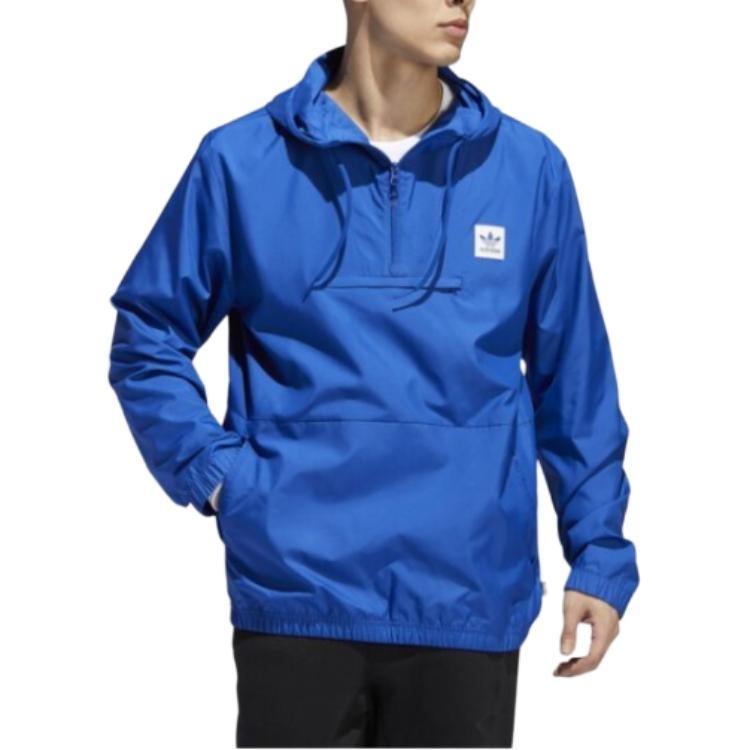 adidas originals Hip Windbreaker hooded Windproof Sports Jacket Royal blue Men's EE2953