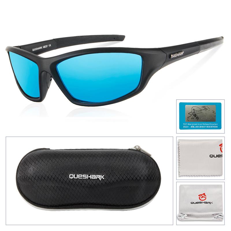 Queshark UV400 Polarized Camping Hiking Fishing Sport Eyewear Cycling Glasses MTB Bike Racing Bicycle Sunglasses Driving Goggles