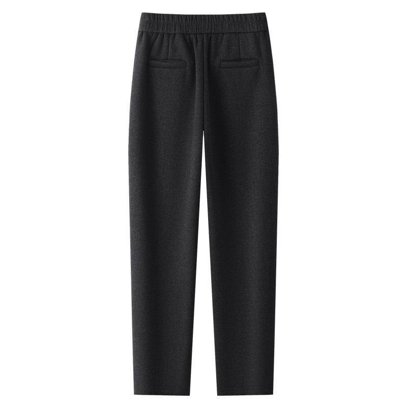 Женские 2024 Абрикосовые Шерстяные Стройнящие Брюки-сигареты - Осенне-зимние Повседневные Укороченные Прямые Широкие в стиле гарем.