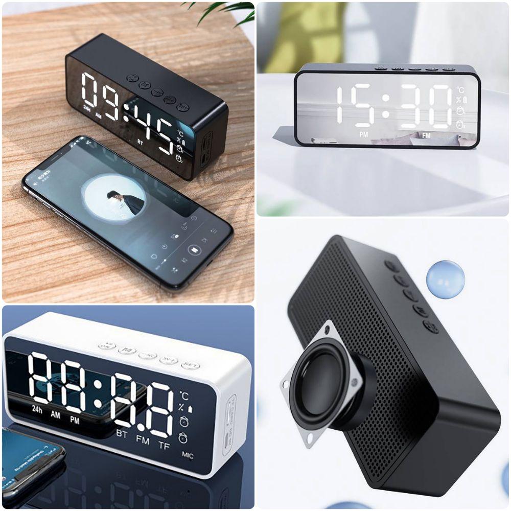 5.0 Bluetooth Mirror Surface Alarm Clock Rechargeable Bluetooth Speaker Home Decoration
