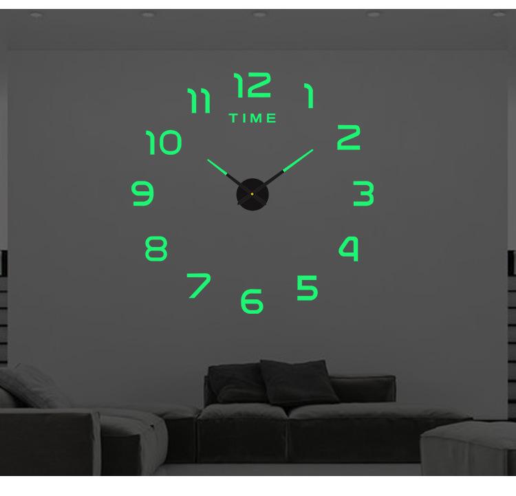 3D Luminous Large Wall Clock Modern Design DIY Digital Table Wall Clocks Wall Clock Free Shiping Living Room Decorative Watch