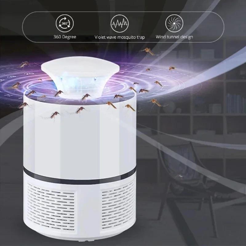 Портативная электрическая ловушка для комаров, умная ловушка для мух, USB-уничтожитель комаров, мухобойка с лампой, бесшумный репеллент