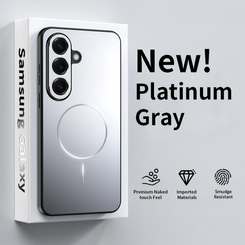 Для Magsafe Ультратонкий Магнитный Чехол для Телефона Для Samsung S26 S25 A56 A36 A26 Ultra Plus Беспроводная Зарядка Металлический Цвет Задняя Крышка