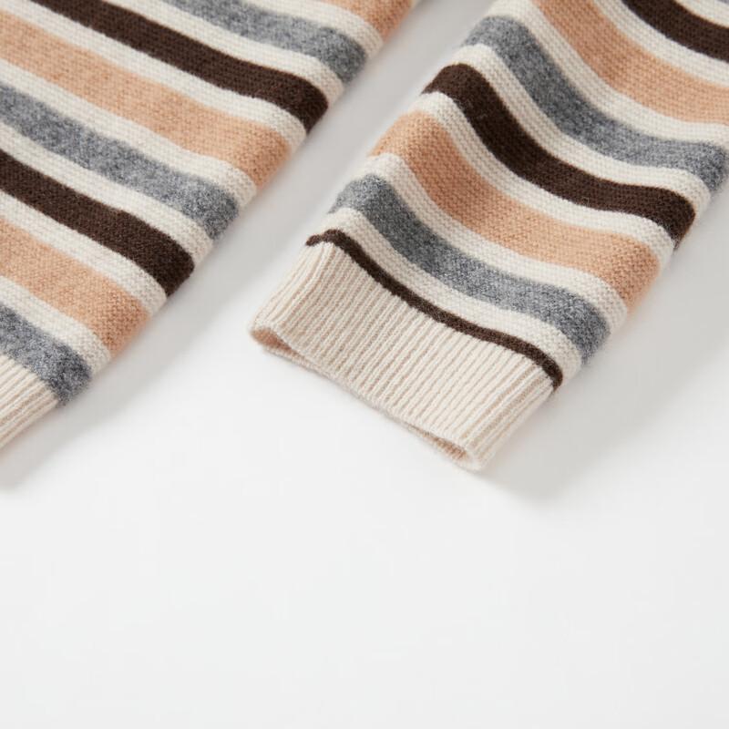 Elva' Island Women's V-Neck Striped Knit Cardigan