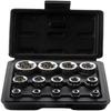 Female E Torx Socket Set with Case, 1/4, 3/8, 1/2 In. Drive E4-E24 External Torque Star Socket Kit, 14Pcs