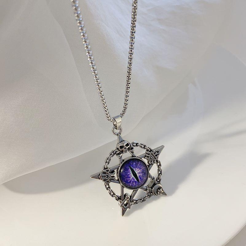Винтажное ожерелье с подвеской в виде пентаграммы и черепа, ожерелье в готическом стиле в стиле панк, вечерние украшения, нейтральный подарок