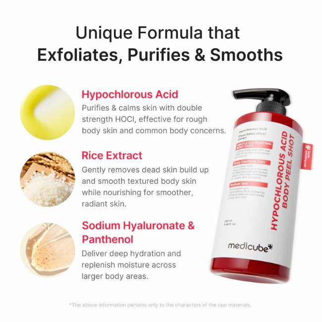 Medicube Hypochlorous Acid Rice Body Peel Shot 280ml (3 Options)