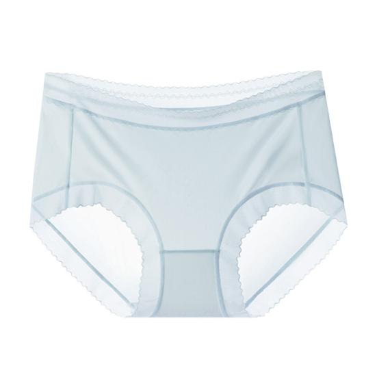 Women's Ultra Thin Ice Silk Underwear Seamless Mid Waisted Stretchy Panties Ladies