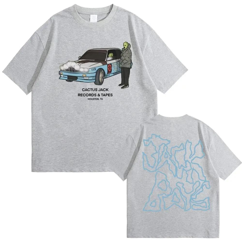 Cactus Jack T-shirt Summer UnisexFashion O-collar T Shirt 100% Cotton Casual Short Sleeve Hip Hop Oversized Streetwear
